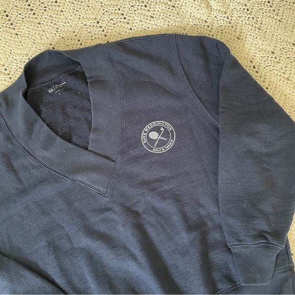 AG Adriano Goldschmied Weddington Vee Sweatshirt Navy Blue (Small) - Picture 9 of 11